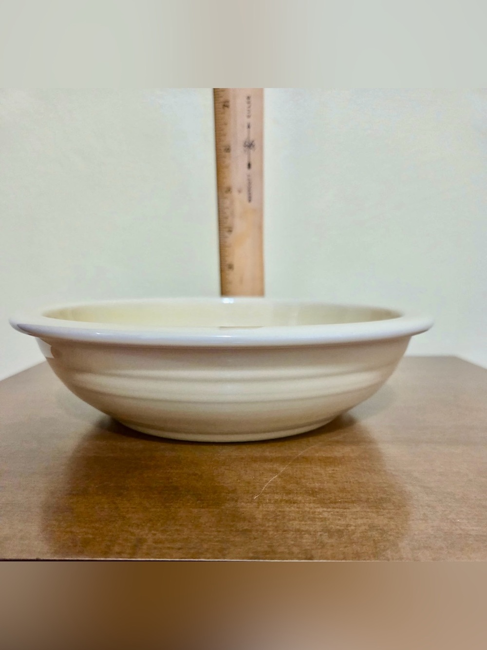 Fiestaware signature ring pattern 8” round bowl color ivory